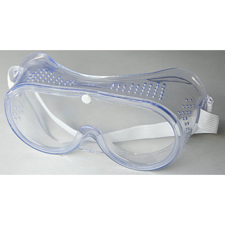 Crystal clear plastic eye glasses safety clear goggles anti scratch protective safety goggle with adjustable elastic strap