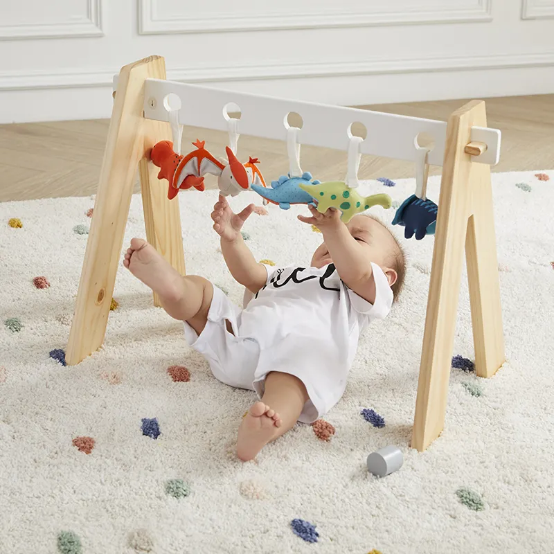 Factory Supply High Quality Baby Wooden Gym Soft Toys Baby Activity Gym
