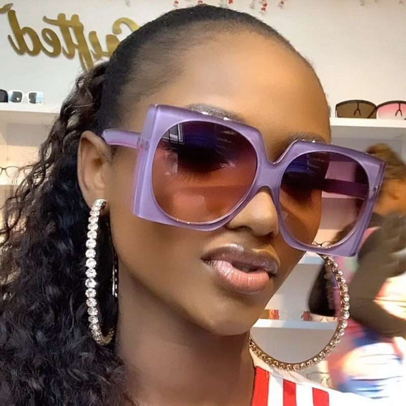 Lbashades новые роскошные брендовые винтажные градиентные круглые линзы большие квадратные солнцезащитные очки для женщин