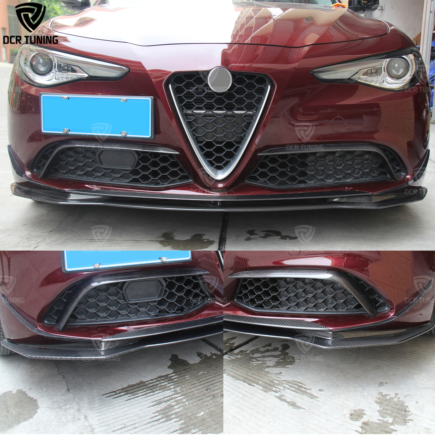 Сплиттер из углеродного волокна для Alfa Romeo Giulia, передний бампер Canard Trims 2015 2016 2017 2018, запчасти из углеродного волокна