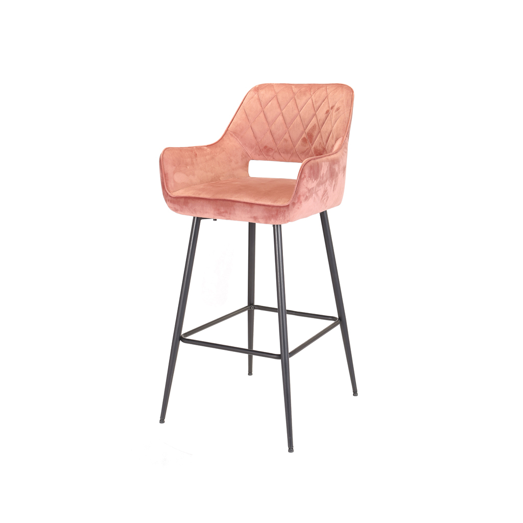 Nordic Modern Furniture Velvet Cover Metal Legs Customized Dining Chairs bar stool