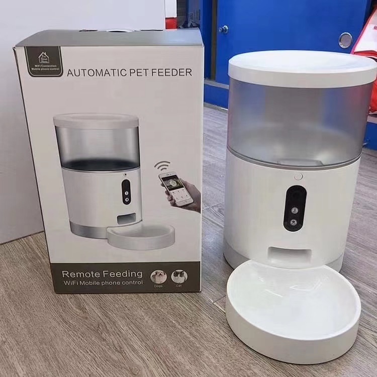 Автоматическая кормушка для домашних животных, умная кормушка с камерой и дистанционным управлением, 4 л, Wi-Fi, для кошек и собак