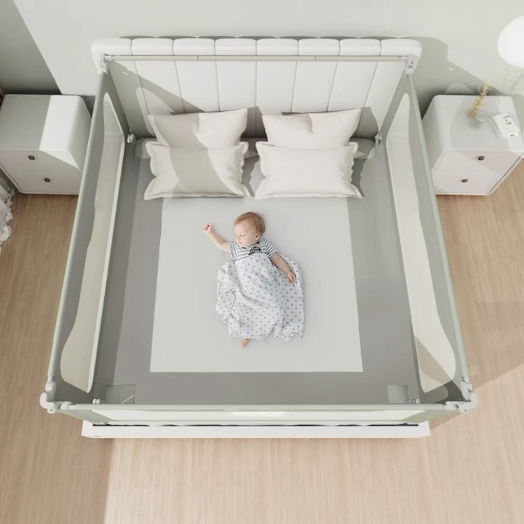 Bumper Folding Baby Safety Bed Frame Rails Guard Protection Fence Breathable Babyproof Crib Bed Railing