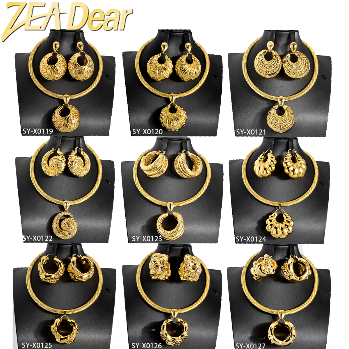 18k Gold Plated Copper Wedding Jewelry Set for Women - Customizable Luxury Accessory