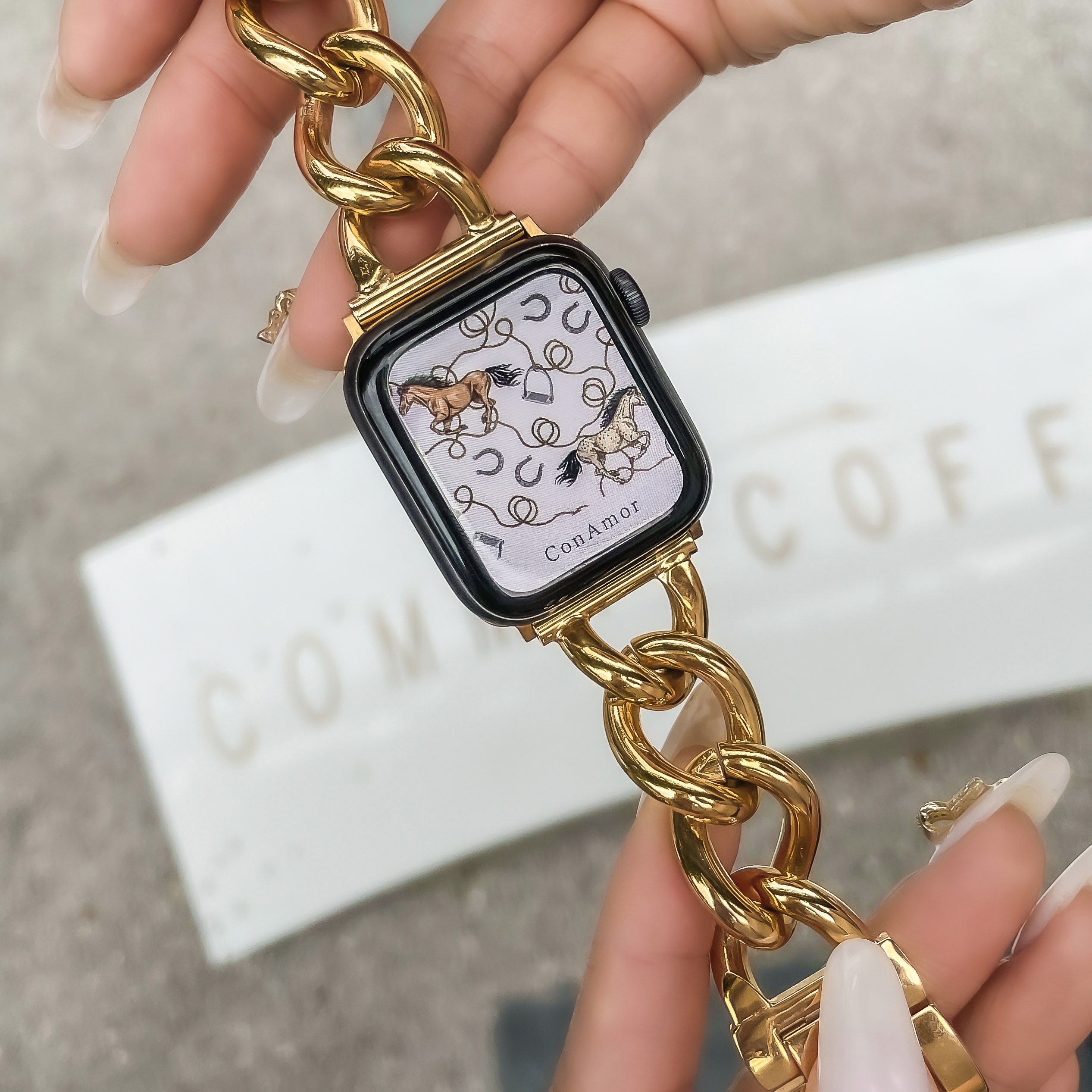Conamor-браслет из нержавеющей стали для Apple Watch Series 7/6/SE/5/4, ремешок для Apple Watch