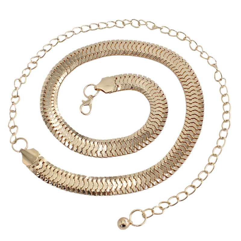 Woman Female O Ring Metal Chain Belt Gold Sexy Waist Belly Chain Belt Designer Punk Latest Fashion Fancy Belt