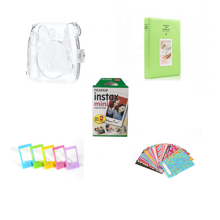 Лидер продаж, комплект аксессуаров Lerp для камеры fujifilm instax mini 8/9, прозрачный Кристальный чехол с двойной упаковкой