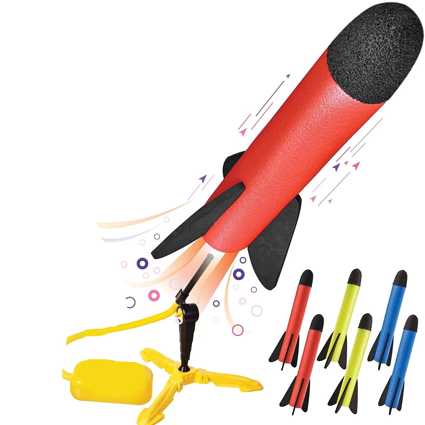 Оригинальная светящаяся игрушка-пусковая установка Stomp Rocket, воздушная пусковая установка, светится в темноте, подарок для мальчиков и девочек, светодиодная ракета