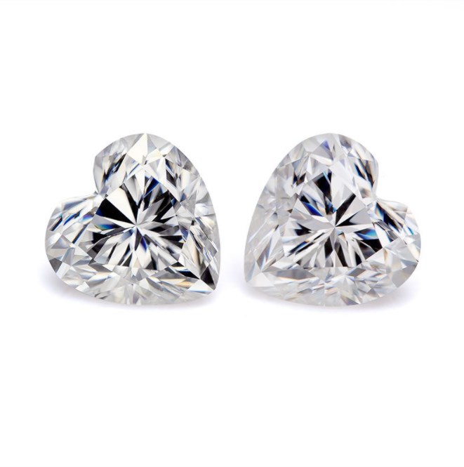 1ct 2 carat 3ct heart shape synthetic white fire moissanite diamond stone price per carat