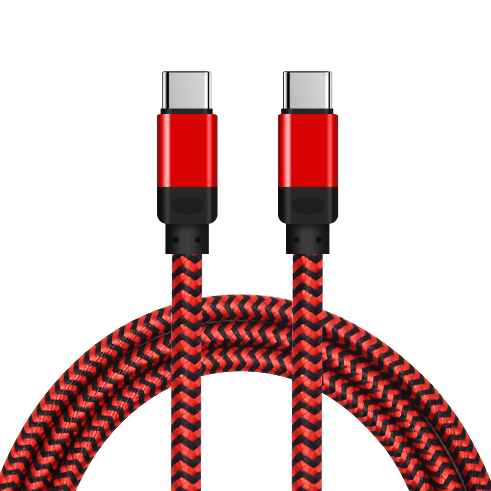 1m 3A PD Fast Charging Braided Data Transfer Cable Cord for iPhone USB C to USB C Cable