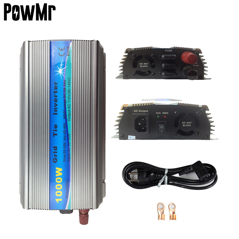PowMr 1000 Вт сетки галстук инвертора 10,5-28VDC вход 110V или 220VAC Выход Микро солнечный инвертор сетки галстук инвертора GTI-1000W