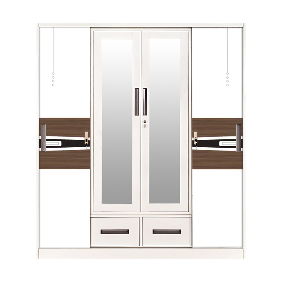 Clothes Bedroom Cupboard Design Sliding Door Storage Cupboard With Beautiful Prints Metal Wardrobe