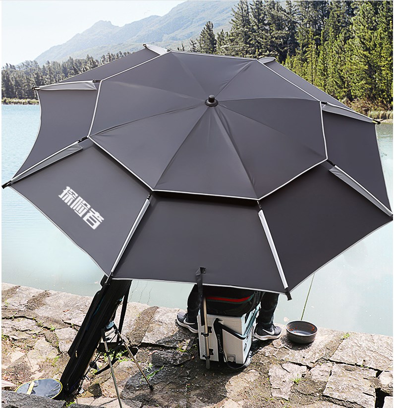 Popular Fishing Umbrella Anti Storm Rain Anti Ultraviolet Sunshade Folding Umbrella 2.2m