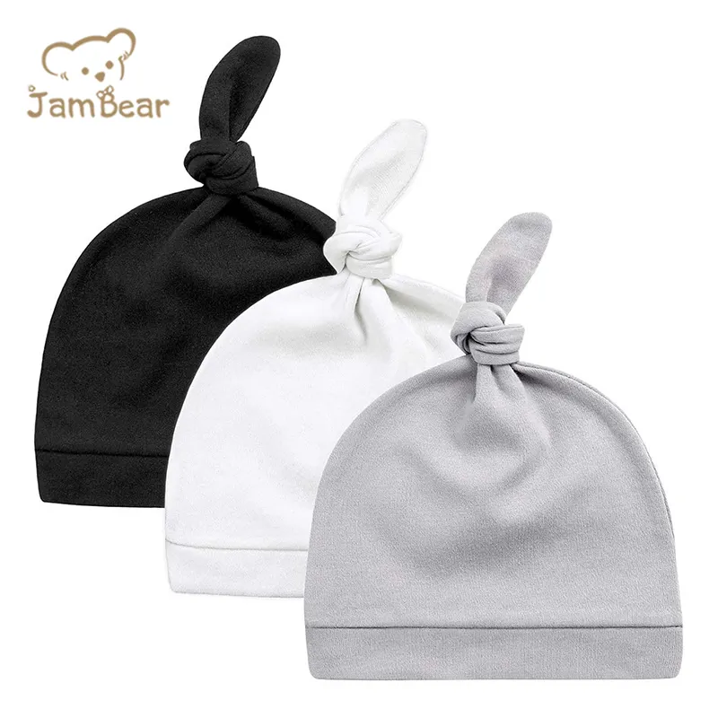 Jambear Baby Hats Newborn 100% Organic Cotton - Soft Knotted Hats Newborn Eco-friendly organic cotton Hat