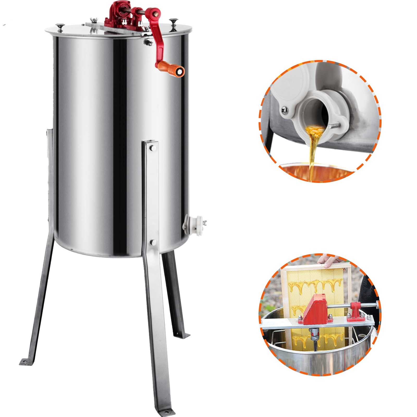 3 Frames Honey Extractor Stainless Steel Manual Honey Extractor
