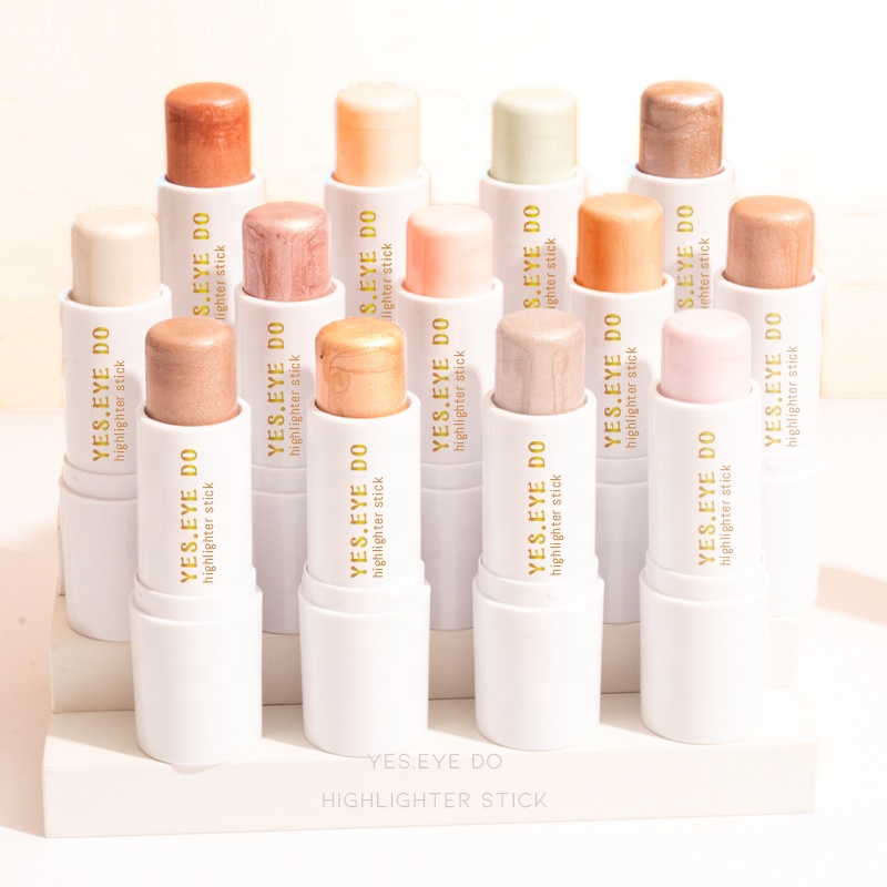 multicolor shimmer highlighter stick Concealer Contour Shimmer Stick Beauty Face Powder Cream cylindrical tubes wholesale