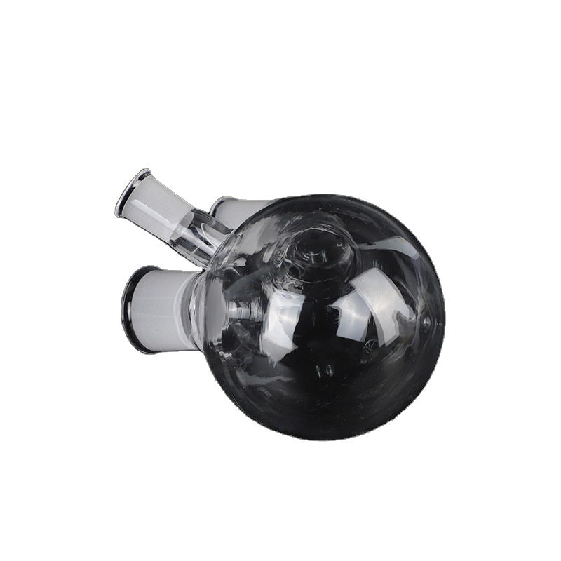 Manufacturer customized high temperature resistant transparent corrosion-resistant three port frosted quartz glass flask