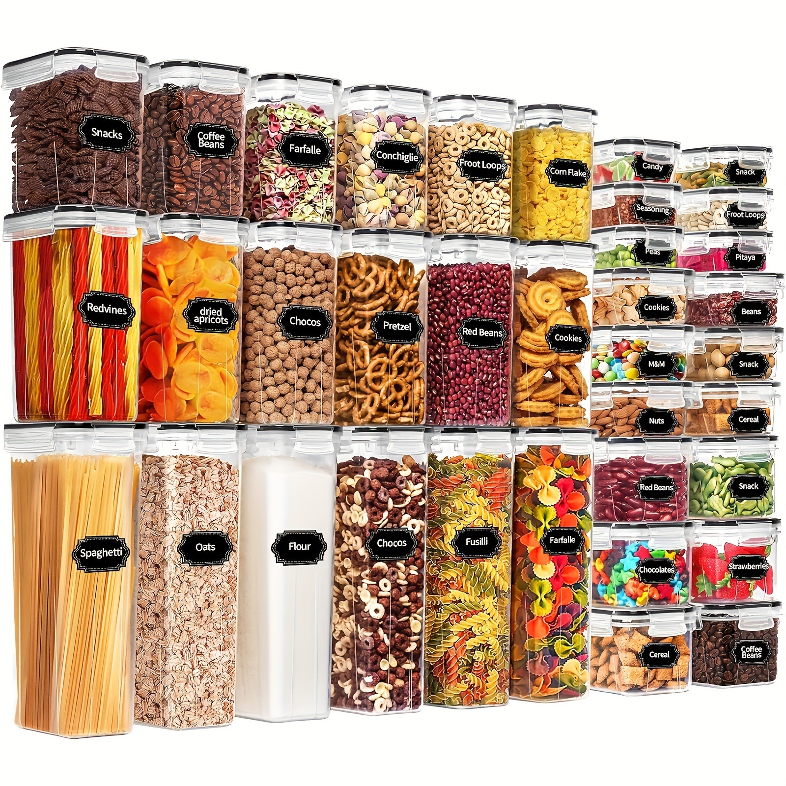 Wholesale Bpa-Free Plastic Bins Modern Stackable Cereal Food Storage Container Kitchen Organizer Storage Boxes Bins for Food
