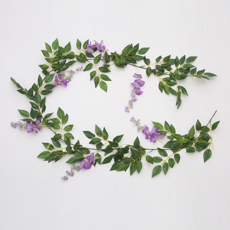 Hot Sale High Quality Rattan Decoration Plant With Pot Flowers Artificial Wisteria Vine