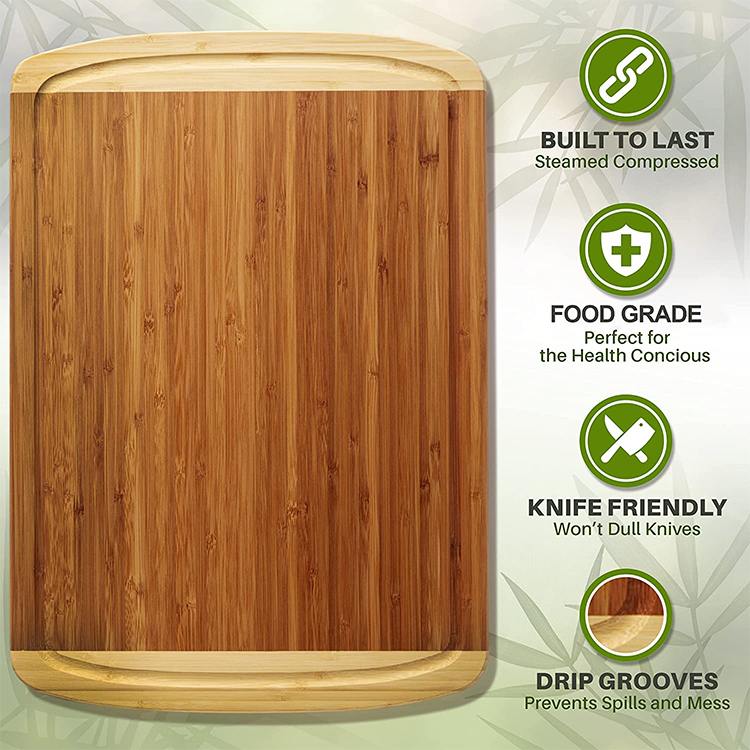 Wood Butcher Block and Wooden Carving Board for Meat and Chopping Vegetables, Bamboo chopping board with juice groove