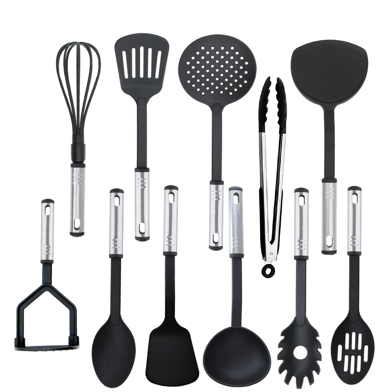 Essentials & Accessories 11 pieces Nylon and Stainless Steel Kitchen Utensils Set Cooking Utensil Sets Kitchen Gadgets