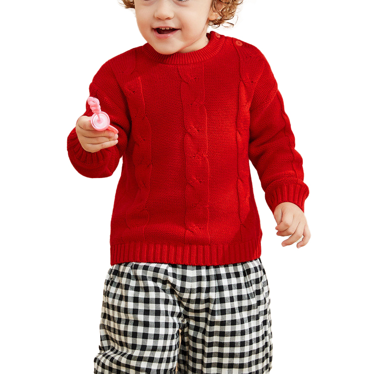Winter baby sweater trendy twist girls knitted pullover sweater