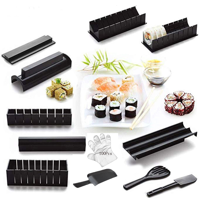 Multifunctional11Pcs/Набор для изготовления суши комплект оборудования японский для рисовых шариков торт рулон пресс-формы для изготовления пресс-форм инструменты для приготовления суши