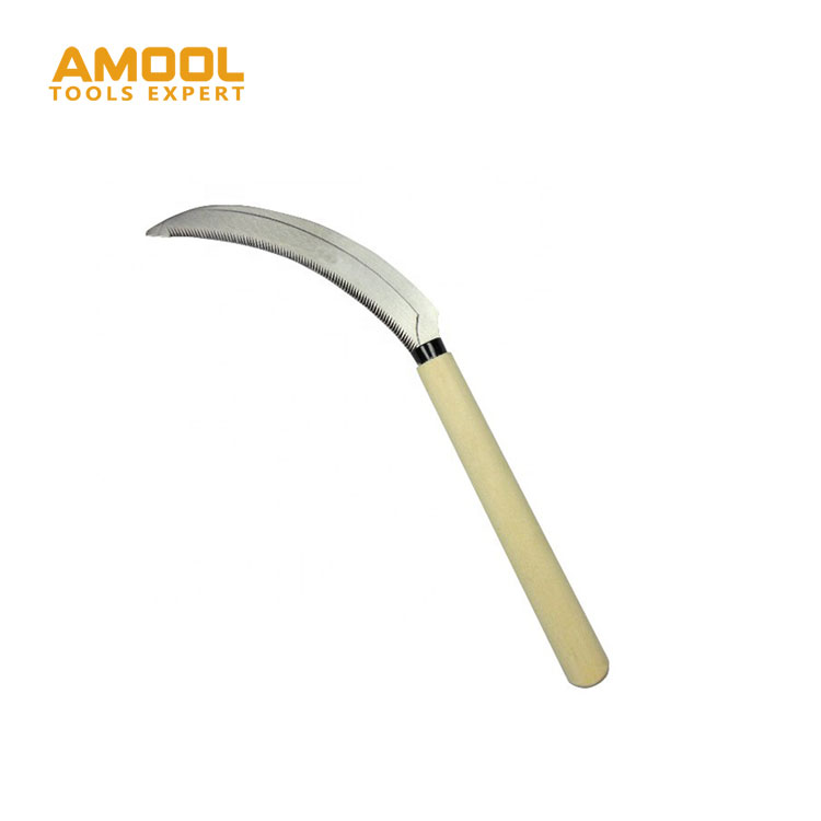 High Quality Harvesting Cutter Sickles Wheat/Grass/Farming/Garden Weeding Sickle With Wooden Handle