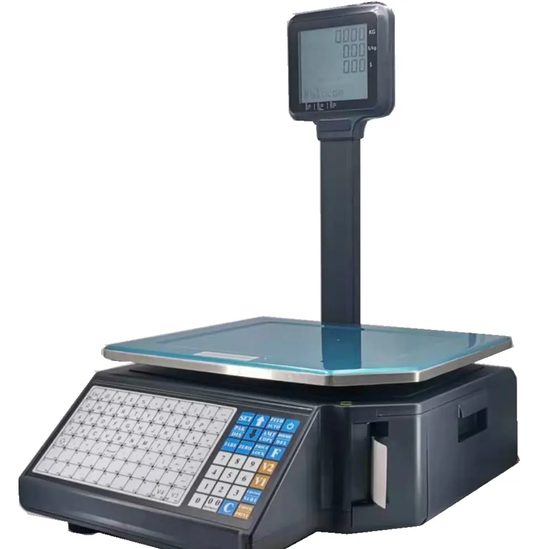 Digital OIML Barcode Dual Capacity 30/15KG(33/66LB) retail meat food weighing scales label SC15 printing scale
