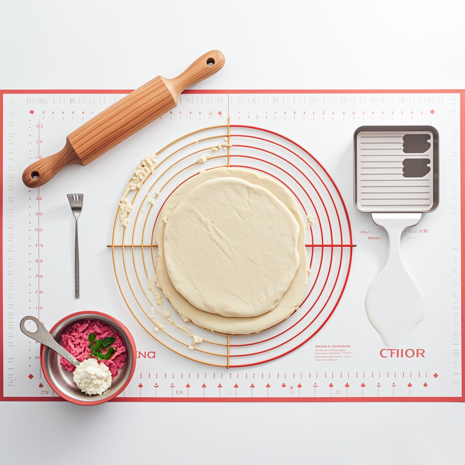 Silicone Pastry Mat Non Stick Large and Thick for Rolling Dough Baking & Pastry Tools Kitchen Antistatic 1 Per Kit Sustainable