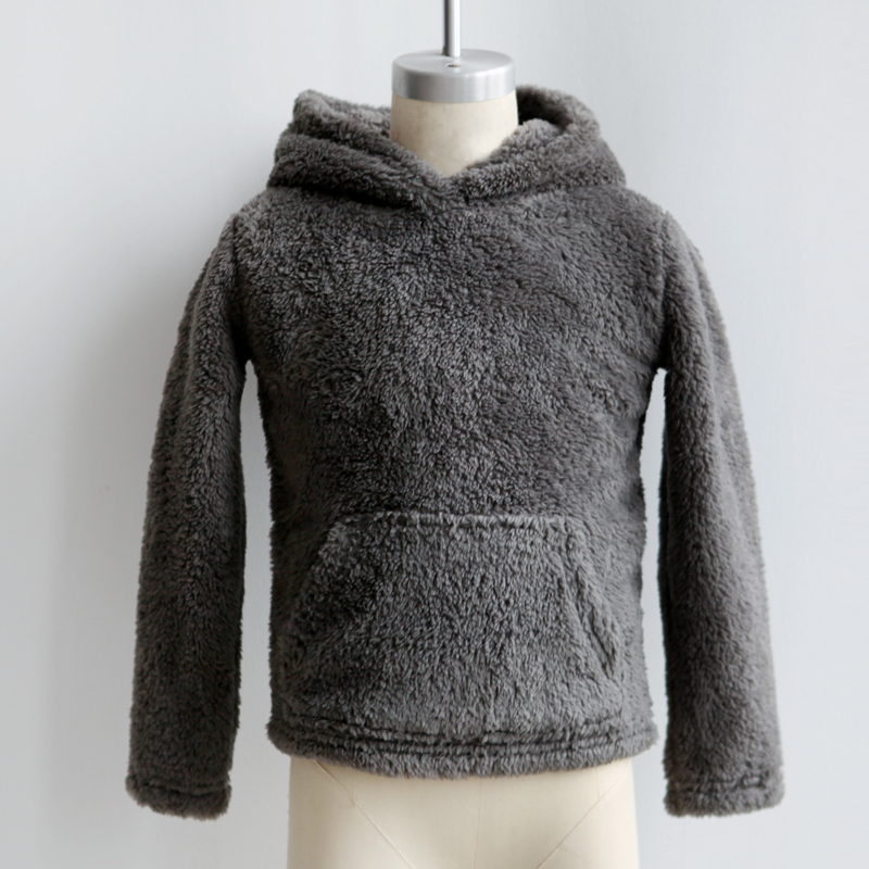 Winter Bear Children Warm Cashmere Fleeced Clothes Clothing Outwear Hoodies Tops For Kids Unisex
