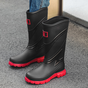 Fashion men's rain proof work garden rain and snow ankle boots non-slip fall and winter fur cowboy boots Snowshoes
