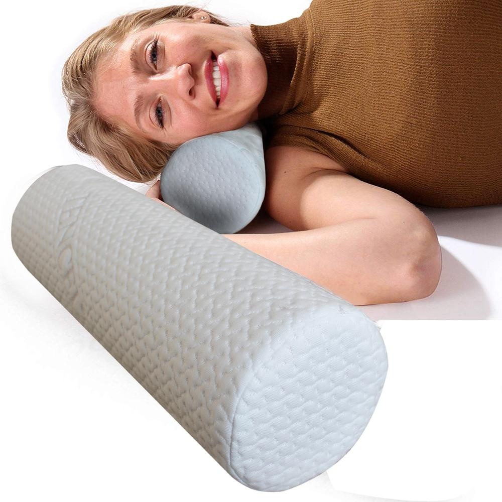 Memory foam круглый шейный Подушка рулон Поясничный рулон НИЖНЯЯ ЗАДНЯЯ Поддержка Подушка-стул Корректор осанки сиденья