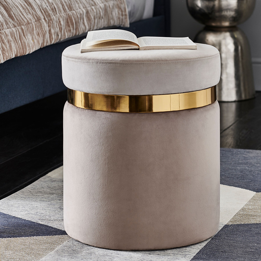 Functional baby velvet pouf dining round outdoor stools grey storage ottoman round for ladder