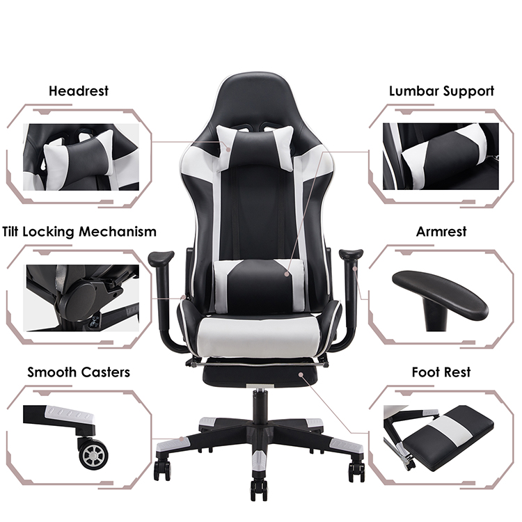Sillas Gamer 180 градусов игровые стулья с массажной подушкой
