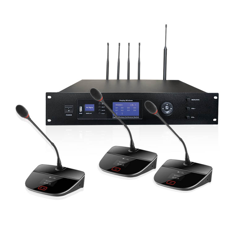 HUAIN High End Professional Congress WiFi UHF Discussion video Wireless Microphone Audio Digital Conference System