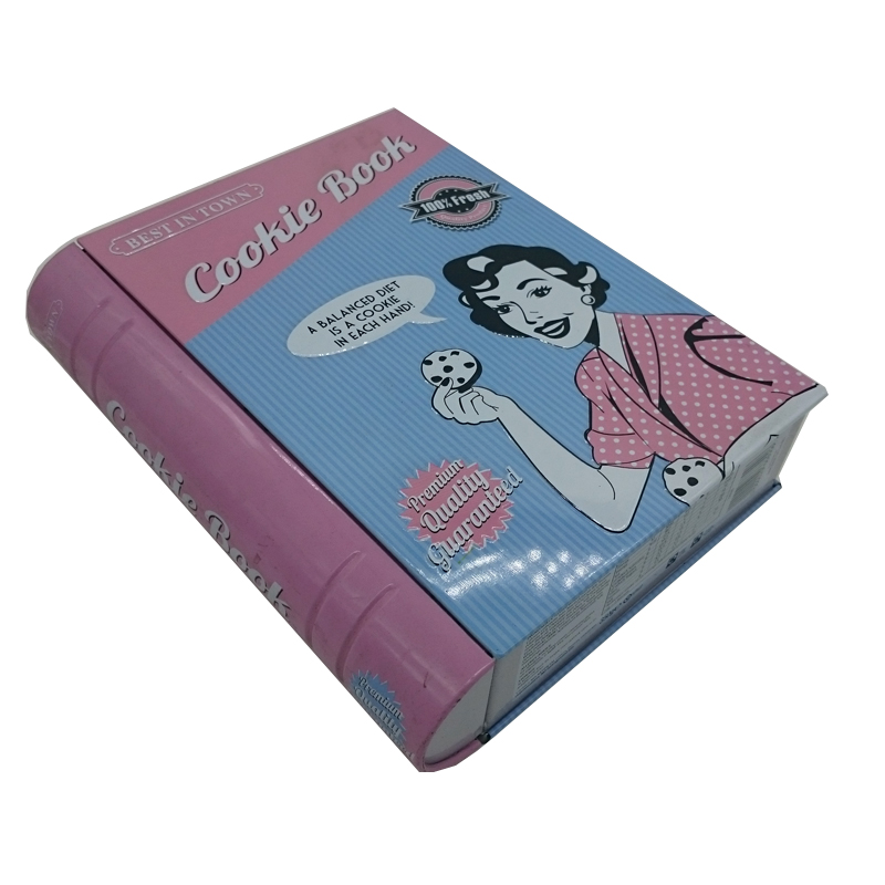 candy chocolate tea storage cases smell proof metal customized book shape tin box