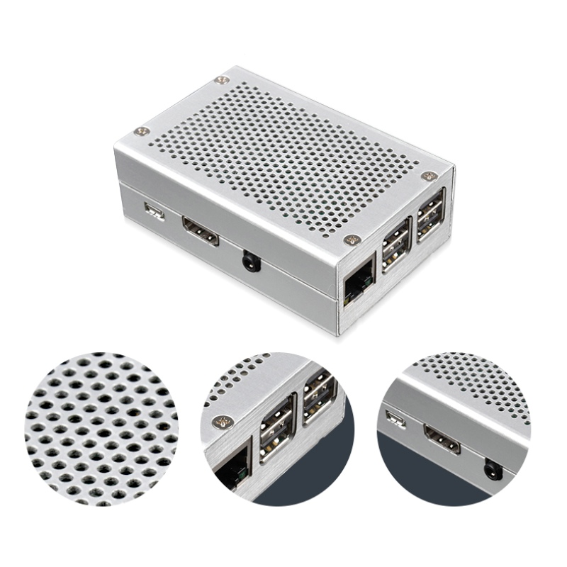Алюминиевый корпус Raspberry Pi 3, серебристый металлический корпус для RPI 3, Модель B, совместим с Raspberry Pi 3, Модель B +