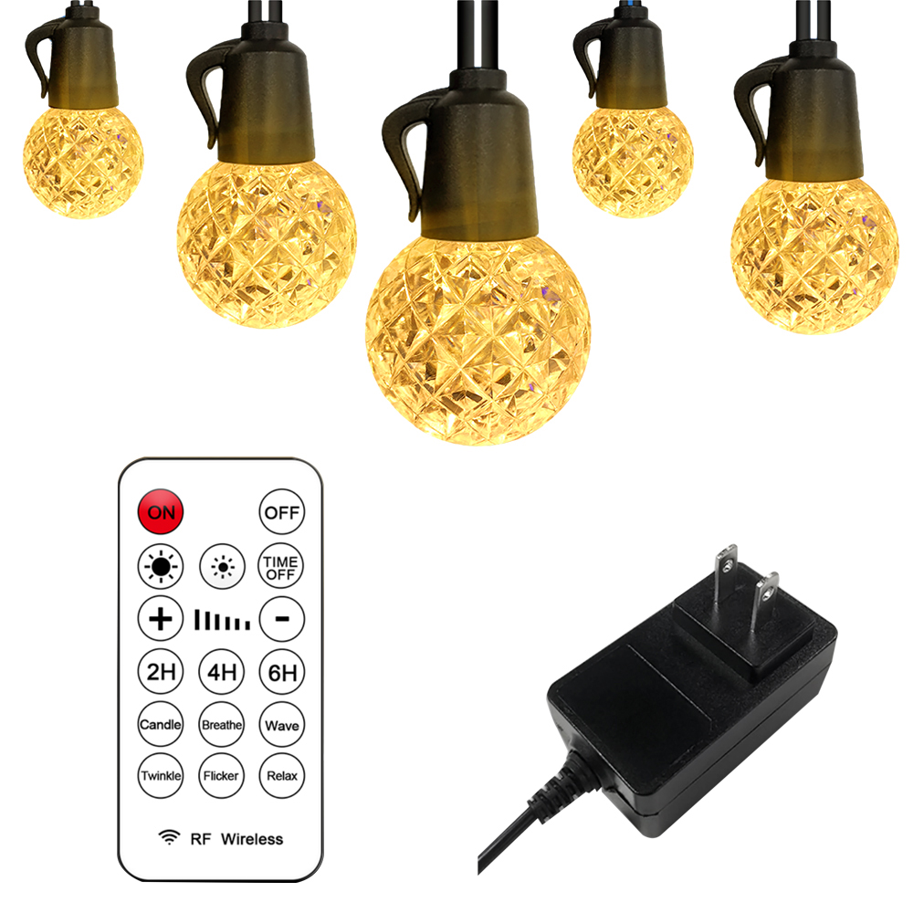 48Feet 20 Shatterproof Bulbs Commercial Grade Connectable Weatherproof Strand For Garden Pendant String Led Light