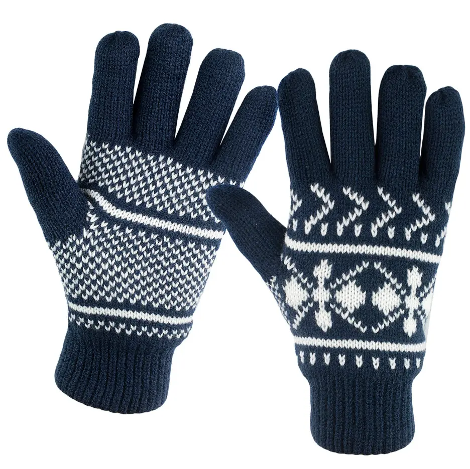 AGRADECIDO Knitted Acrylic Women 3M Thinsulate Lined Glove Jacquard Glove Winter Gloves