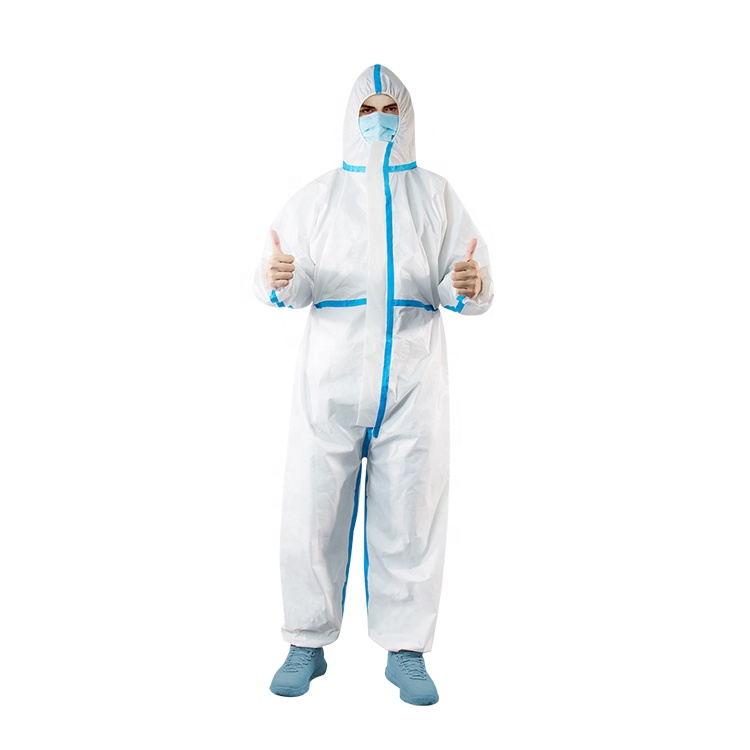 PPE костюм одноразового использования PPE одежда/ППЭ/комплект в Китае (стандарты CE, Управление по санитарному надзору за качеством пищевых продуктов и медикаментов AAMI PB70