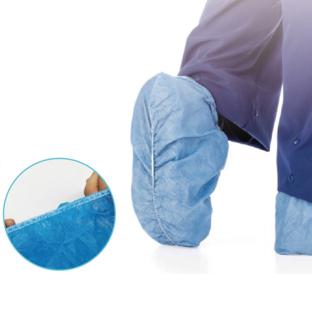 Hot Sale Disposable Non-woven Blue Footwear,Elastic Band Breathable Shoe Covers