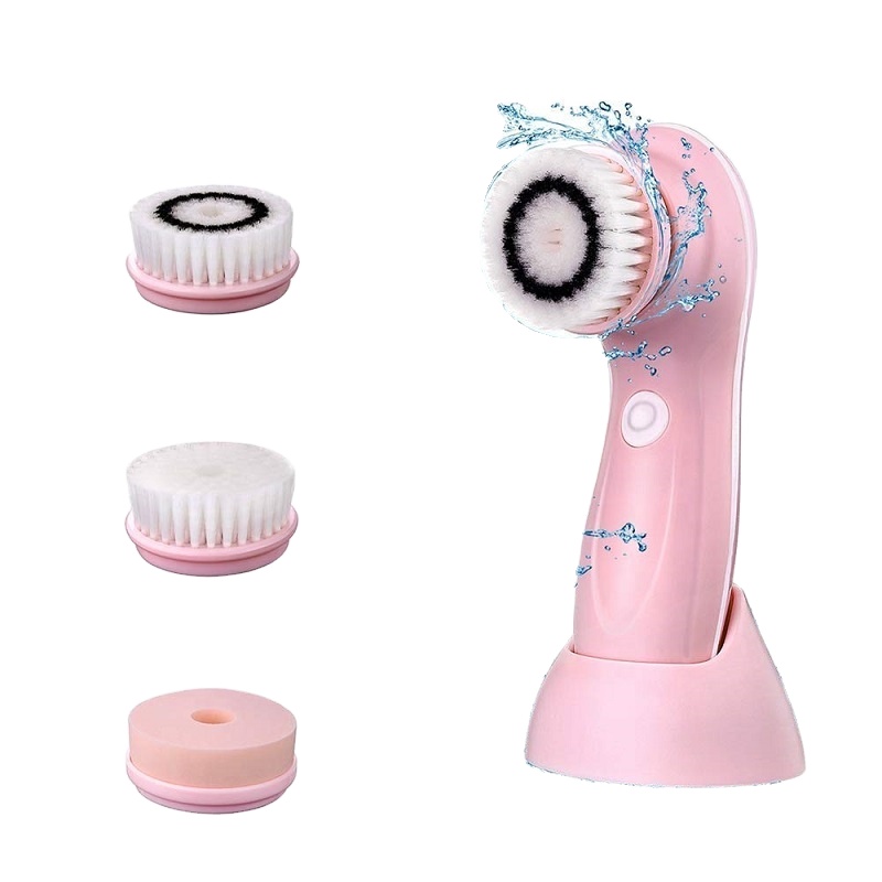 USB Rechargeable Skin Care Scrubber 3 In 1 Face Facial Sonic Vibration Cleaning Brush