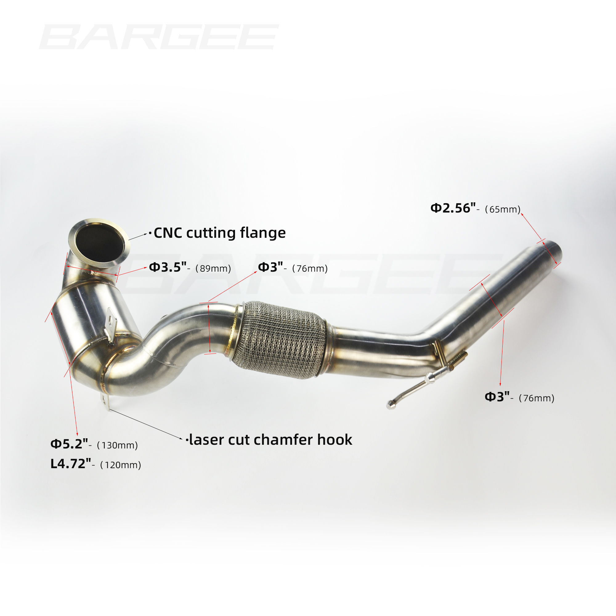 Выхлопная труба для VW golf GTI MK7 MK7 MK7 mk8 CC PASSAT MAGOTAN 304-UP 2015 T, 3 дюйма, 2,0 SS