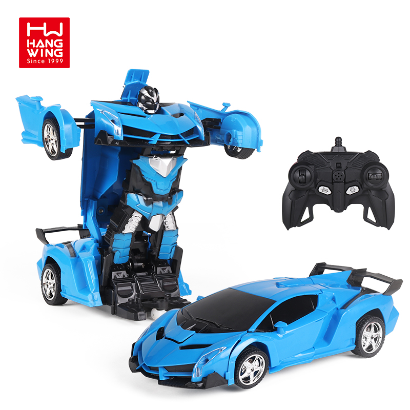 juguetes para ninos 1:18 Remote Control Car Transforming Robot One Button Transformation Toy Car Robots for kids