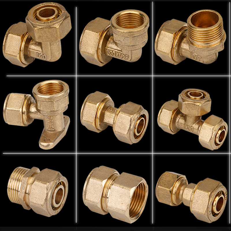 Brass Nipple Copper Tube Compression Nipple Fitting for Pvc Hdpe Pe Pipe