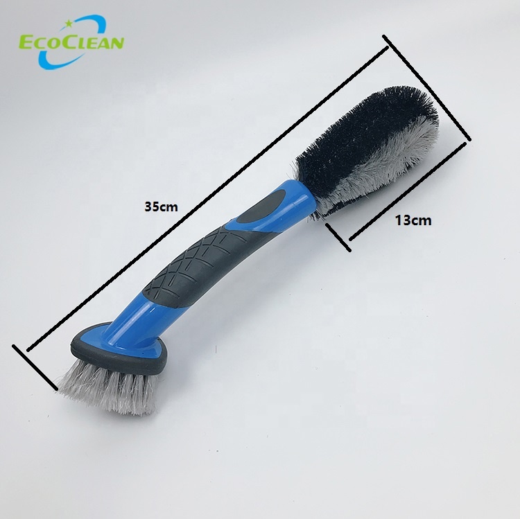 EcoClean 2 в 1 Автомобильная щетка для ступицы колеса из сплава, щетка для чистки обода автомобиля, щетка для детейлинга автомобиля