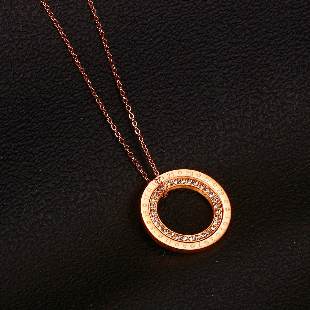 European and American style necklace female ring clavicle chain rose gold titanium steel fashion simple net red same paragraph p