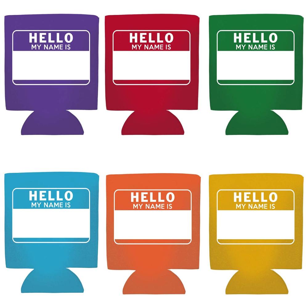 Hello My Name is Can Coolers Party Favor  Multi Colored