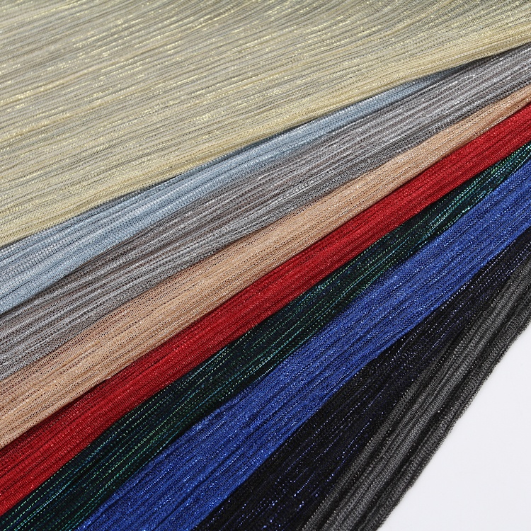 Crumple 80gsm dress material power net mesh polyester fabric lurex metallic mesh fabric